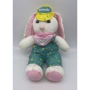 90’s Crayola Hallmark Cards Bunny Rabbit Parachute Puffy Plush Stuffed Toy 12”